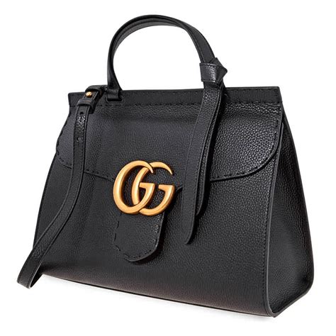 Gucci Ladies GG Marmont Small Top Handle Bag in Black 